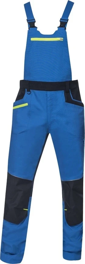 Pantaloni cu pieptar 4Xstretch, albaștri — vedere 2