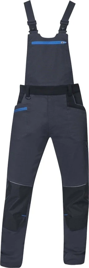 Pantaloni cu pieptar 4Xstretch, gri închis — vedere 2