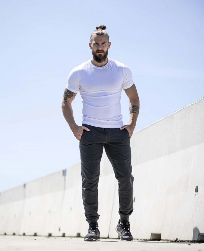 Pantaloni sport RIVARY gri închis