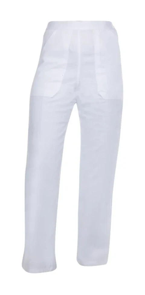 Pantaloni de damă SANDER din bumbac, albi — vedere 2