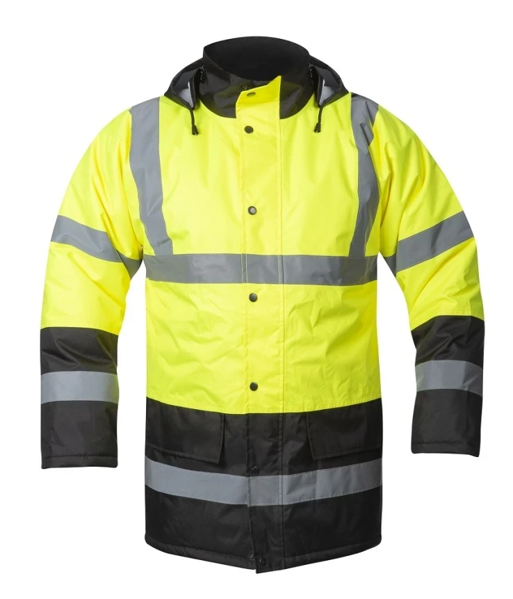 Jachetă reflectorizantă de iarnă REF603, galben-negru