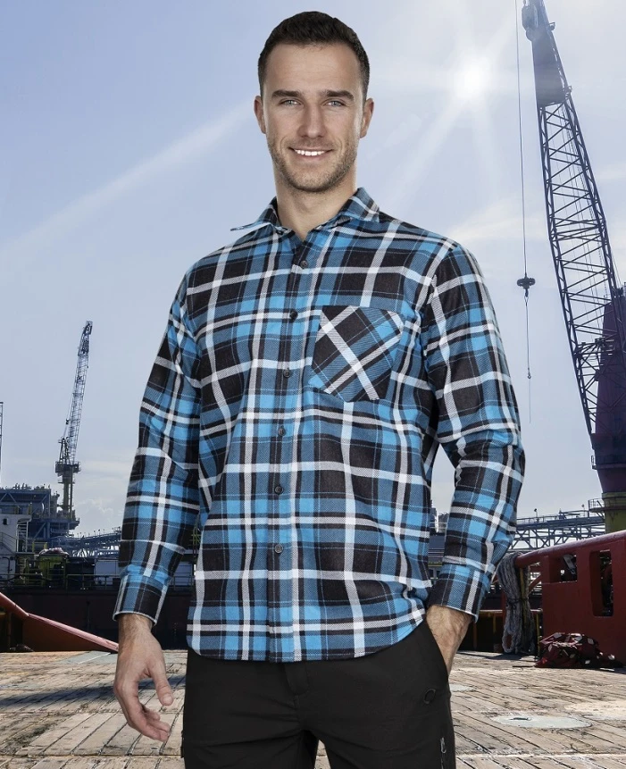 Cămașă flanel Jonah albastră · H20086-(39-40)
