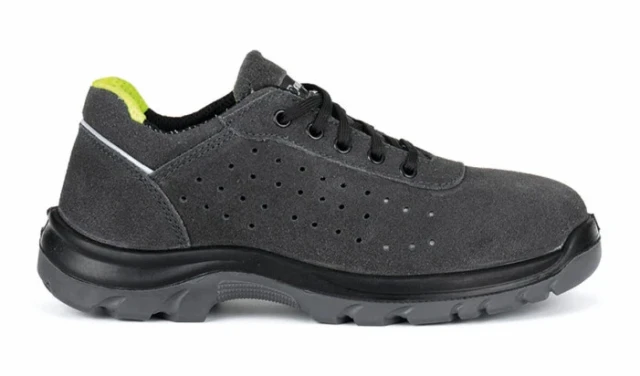 Pantofi de protecție PERFO S1 din piele velur, gri