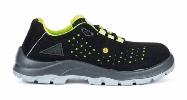 Pantofi de protecție VERNOR S1P ESD, negru-verde