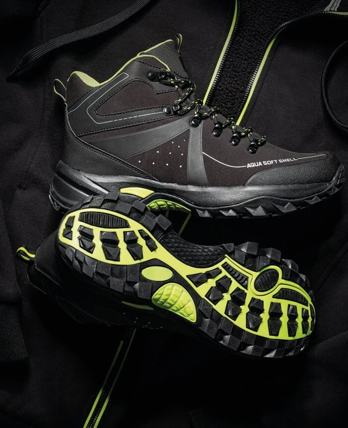 Ghete outdoor CROSS, negru-verde — vedere 2